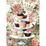 Papel De Arroz Cup Cakes Y Rosas Din-A3