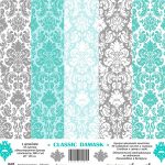 Block 30X30 Classic Damask Tonos Azules