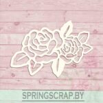 Chipboard Dos Flores Y Hojas