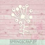 Chipboard Ramo Con Flor Círculos