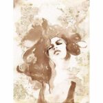 Papel  Arroz Busto Mujer Medusa Din-A3