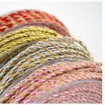 Cordón Natural Y Rosa Metalizado Trenzado