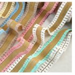 Cinta De Yute Con Flecos De Colores Rosa