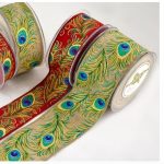 Cinta Natural Con Estampado Pavo Real En Verde 4,3