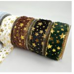 Cinta Rosa De Pelo Largo Con Estrellas 2Cm