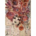 Papel De Arroz  Mujer Con Rosas Din-A4