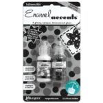 Glossy Enamel Accents Blanco Y Negro