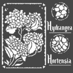 Stencil Hortensia 18X18