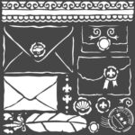 Stencil Sobres Y Plumas 18X18