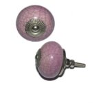 Pomo Cerámica Craquelado Rosa