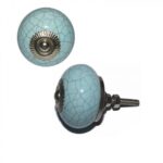 Pomo Cerámica Craquelado Azul Claro