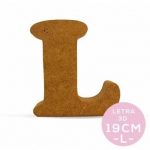 Letra L Cooper 3D De Madera 19 Cm