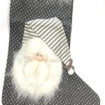 Bota Navidad Gris Lunares