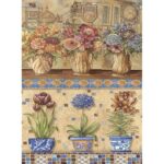 Papel De Arroz Con Macetas Y Flores Din-A3