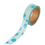 Washi Tape Floral Amarillo Y Azul