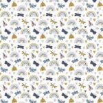 Tela Encuadernar Rainbow Y Butterflies 50X70