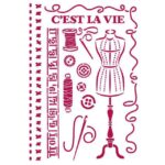 Stencil Costura Threads 21X30