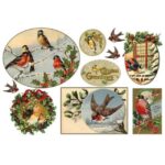 Papel De Arroz Feliz Navidad Pájaros Din-A3