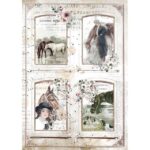 Papel De Arroz Romantic Horses 4 Marcos Din-A4