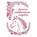 Stencil Romantic Horses Caballo Con Flores 21X30