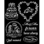 Stencil La Bella Durmiente Recién Casados 20X25