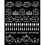 Stencil Alicia A Través Del Cristal Dulces 20X25