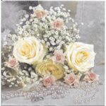 Hoja Servilleta Rosas Y Perlas