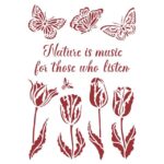 Stencil Romanic Garden House Tulipanes 21X30
