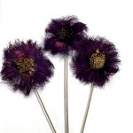 Flores Color Rojo Burdeos 3 Piezas