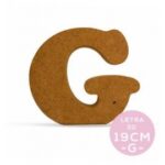 Letra G Cooper 3D De Madera 19 Cm