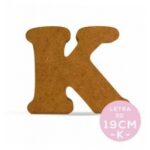 Letra K Cooper 3D De Madera 19 Cm