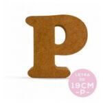 Letra P Cooper 3D De Madera 19 Cm