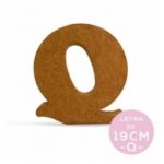 Letra Q Cooper 3D De Madera 19 Cm