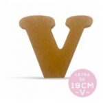 Letra V Cooper 3D De Madera 19 Cm