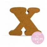 Letra X Cooper 3D De Madera 19 Cm