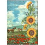 Papel De Arroz Sunflower Art Caballos Din-A4