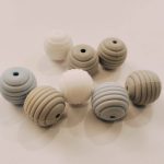 Bola Silicona Blanca Rayada