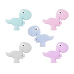 Cuentas Silicona Chupetero Dinosaurio Azul