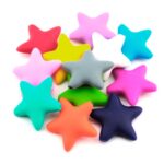 Cuentas Silicona Chupetero Estrella Azul