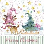 Hoja Servilleta Reno Gnomo