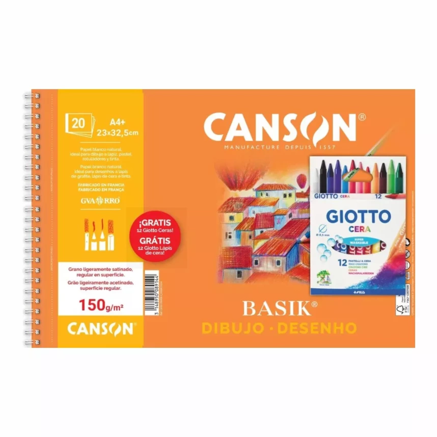 Bloc Dibujo Basik - 12 Ceras - Imagen 1