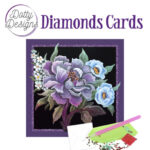 Kit Tarjeta Con Diamantes Peonia Morada