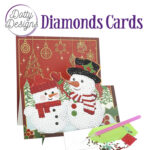 Kit Tarjeta Con Diamantes Muñecos Nieve