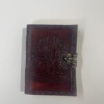 Libro De Piel Color Marron Con Relieve Arbol