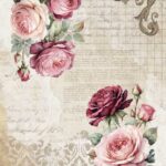 Papel de Arroz 57x33 Cm La Vie en Fleurs Roseé I