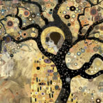 Papel De Arroz 54X33 Cm Abstract Art Woman in Tree