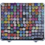 Set 168 Rotuladores ART Flow base de Alcohol con maletín metálico mint (BISEL 6MML/FINO 1MM)