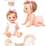 Decor transfer 15x30  Sweet Baby Girl 4 Hojas