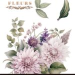 Decor transfer 20x30 Dalias 3 hojas