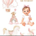 Decor transfer 20x30 Sweet Baby Girl 3 hojas